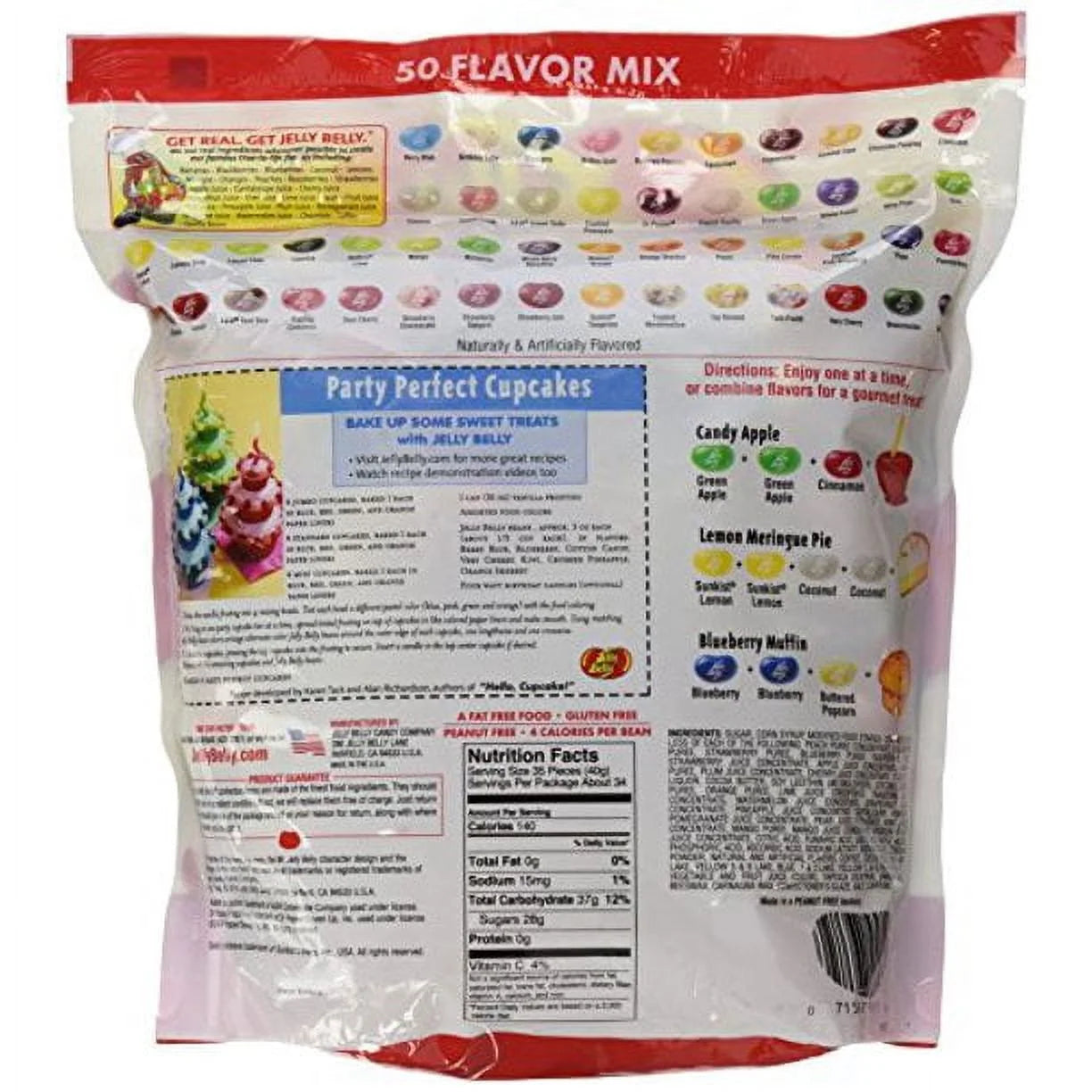 Jelly Belly 50 Flavors Jelly Beans Assortment, 3 Lb Standup Bag