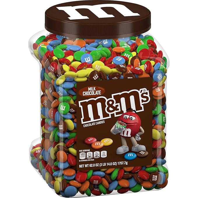 M&M'S Milk Candies Jar, Chocolate, 62 oz