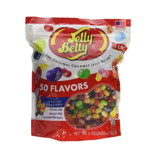 Jelly Belly 50 Flavors Jelly Beans Assortment, 3 Lb Standup Bag